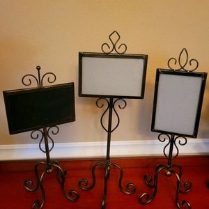 Set of 3 standing picture frames (metal)